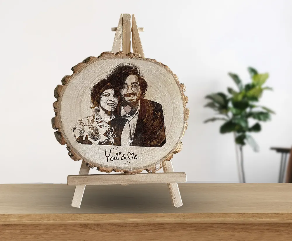 You and Me Engraved Wood Chip