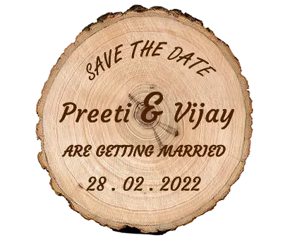 Save the Date Engraved Wood Log